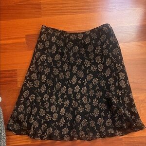 Helen wang silk Floral Black Skirt